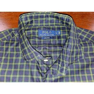 Polo Ralph Lauren Plaid 120's Twill Button Up Long Sleeve‎ Shirt Men's L